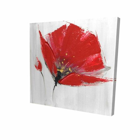 FONDO 32 x 32 in. Two Red Flowers on Grey Background-Print on Canvas FO2791916